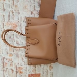 New ALAIA Angele 25 Leather Top Handle Bag